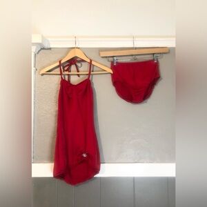 Stop Staring Red Marilyn Monroe Pinup Swimsuit Rhinestone Size Medium Preowned❤️